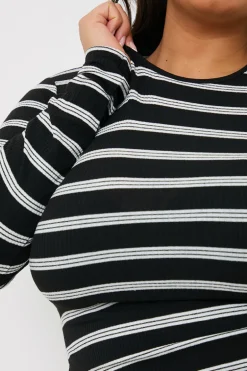 Striped Ribbed Long Sleeve Top