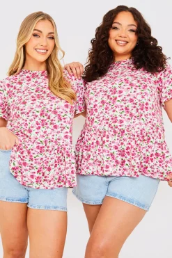 Sustainable Floral Peplum Top