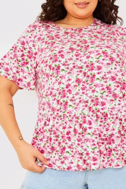 Sustainable Floral Peplum Top