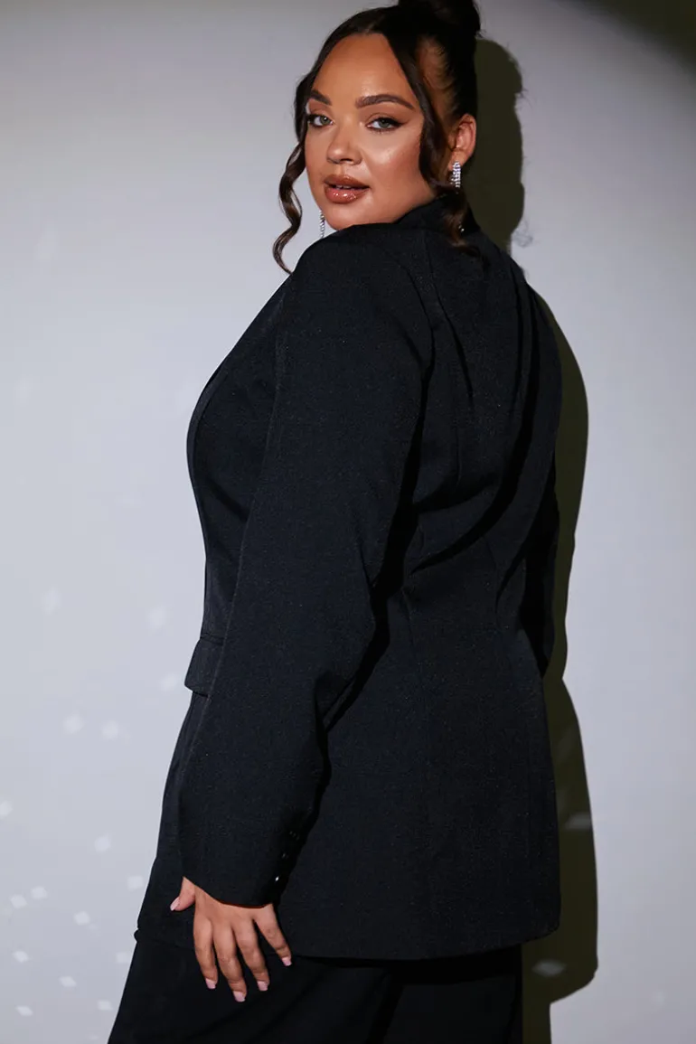 Tailored Blazer With Diamante Buttons