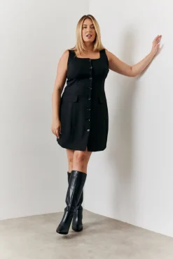 Tailored Button Through Mini Dress
