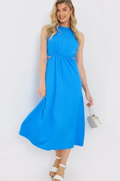 Textured Cut Out Midi Dress