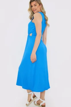 Textured Cut Out Midi Dress