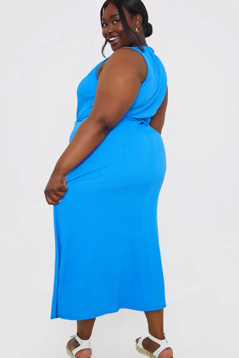 Textured Cut Out Midi Dress