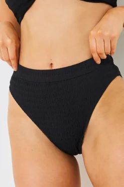 Textured High Waist Bikini Bottoms