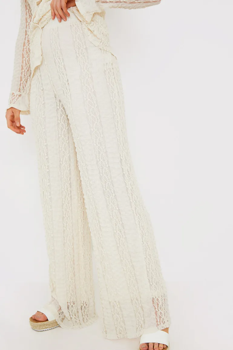 Textured Lace Co-Ord Trousers