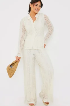 Textured Lace Co-Ord Trousers