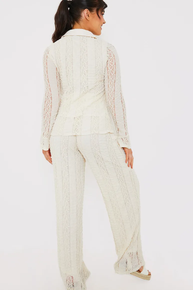 Textured Lace Co-Ord Trousers