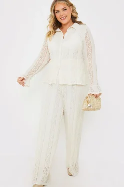 Textured Lace Co-Ord Trousers