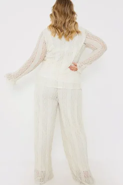 Textured Lace Co-Ord Trousers