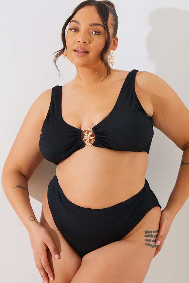 Textured Starfish Detail Bikini Top