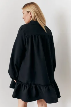 Tie Detail Balloon Sleeve Smock Dress