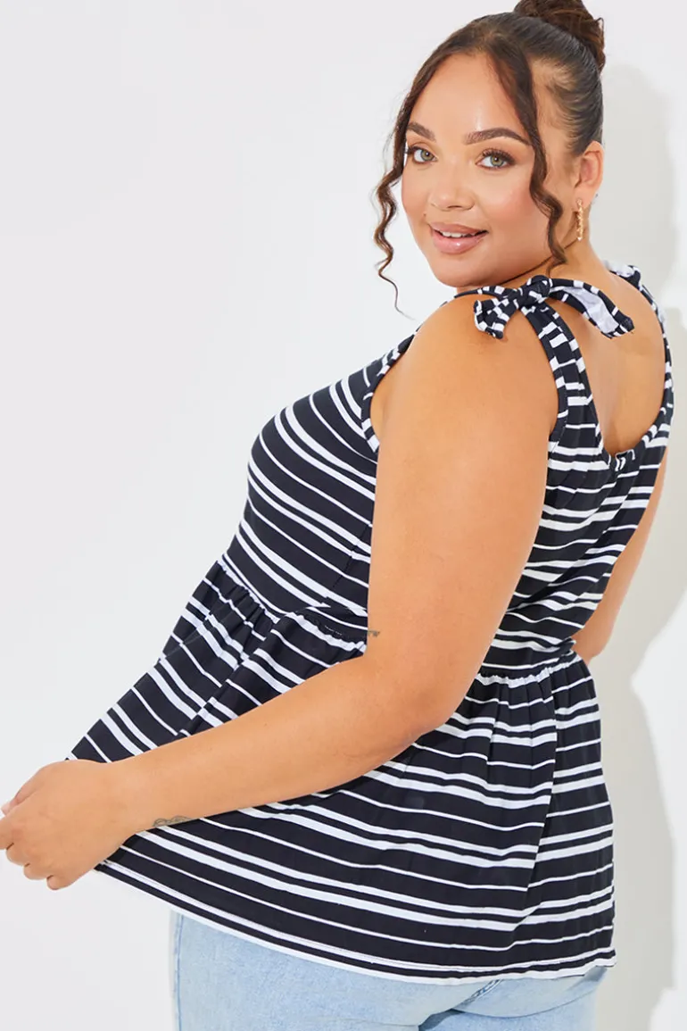 Tie Shoulder Smock Top
