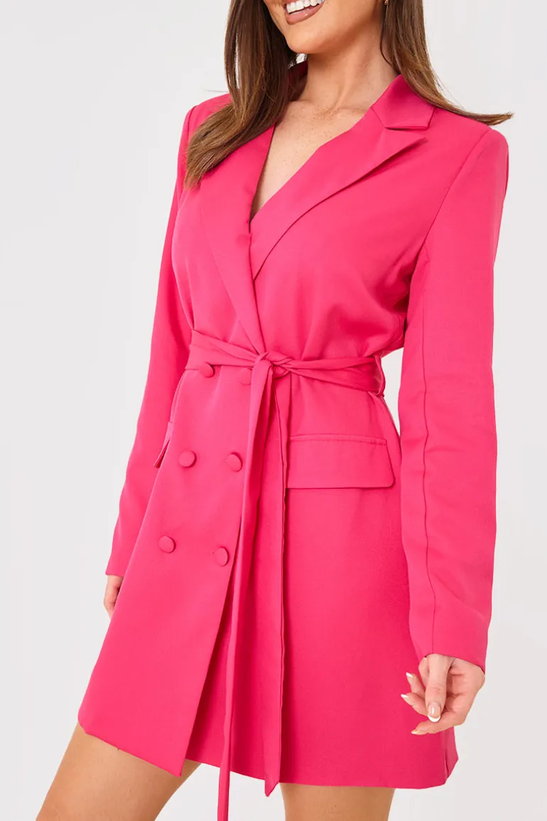 Tie Waist Blazer Dress