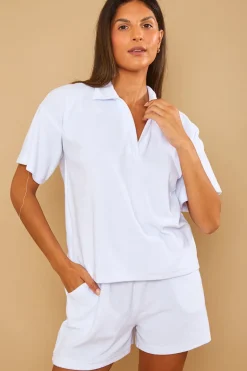 Towelling Co-Ord Polo T-Shirt