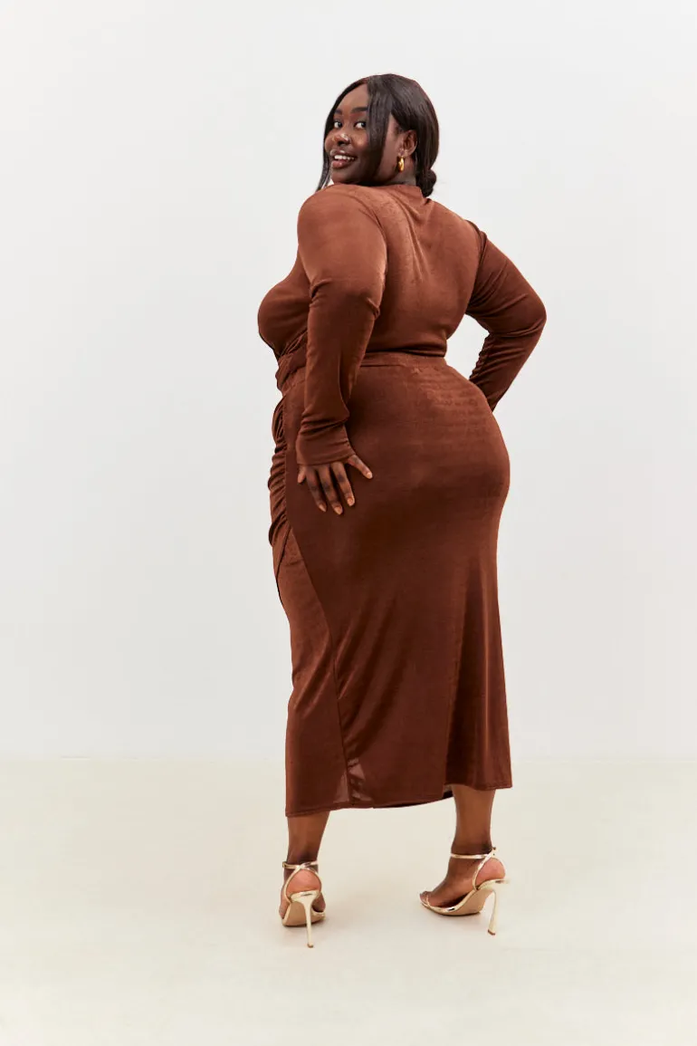 Twist Acetate Slinky Co-Ord Crop Top