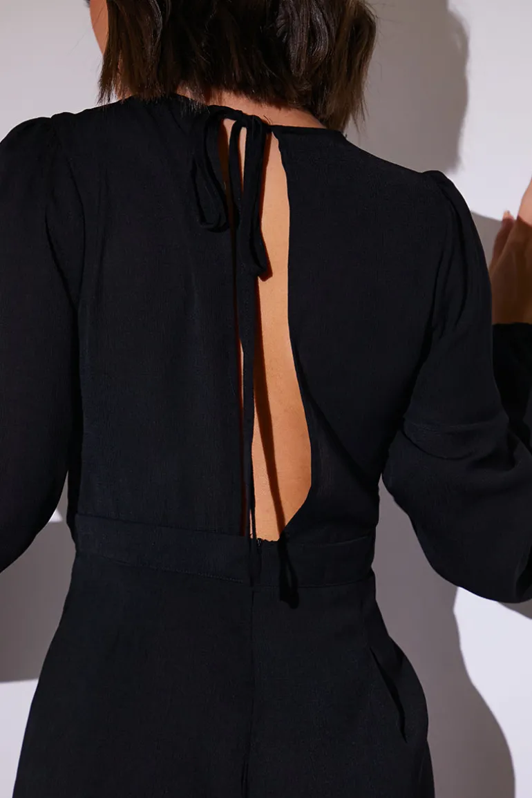 Twist Front Balloon Sleeve Playsuit