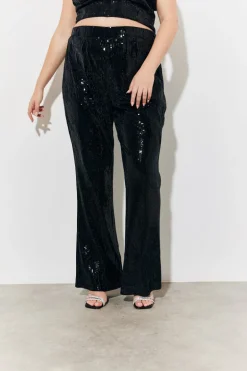 Velvet Sequin Fit and Flare Co-Ord Trouser