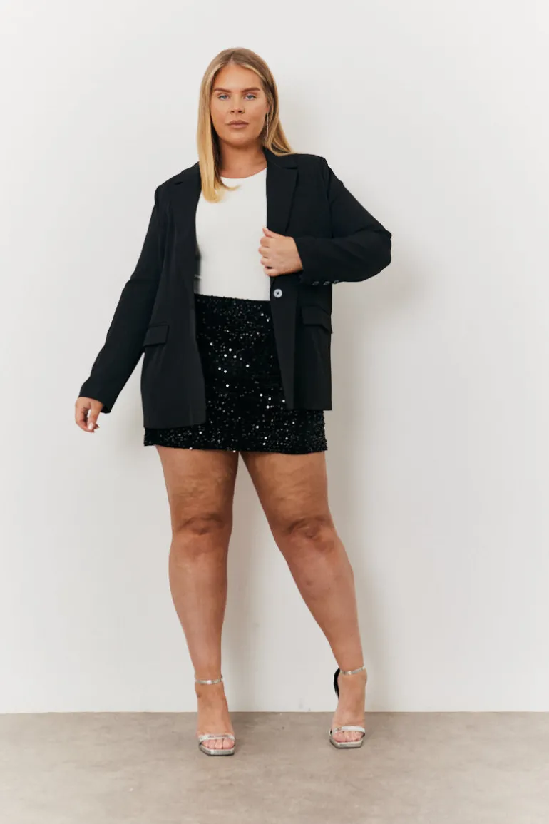 Velvet Sequin Mini Skirt