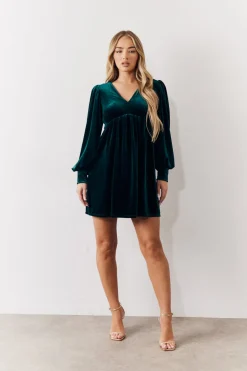 Velvet Smock Mini Dress