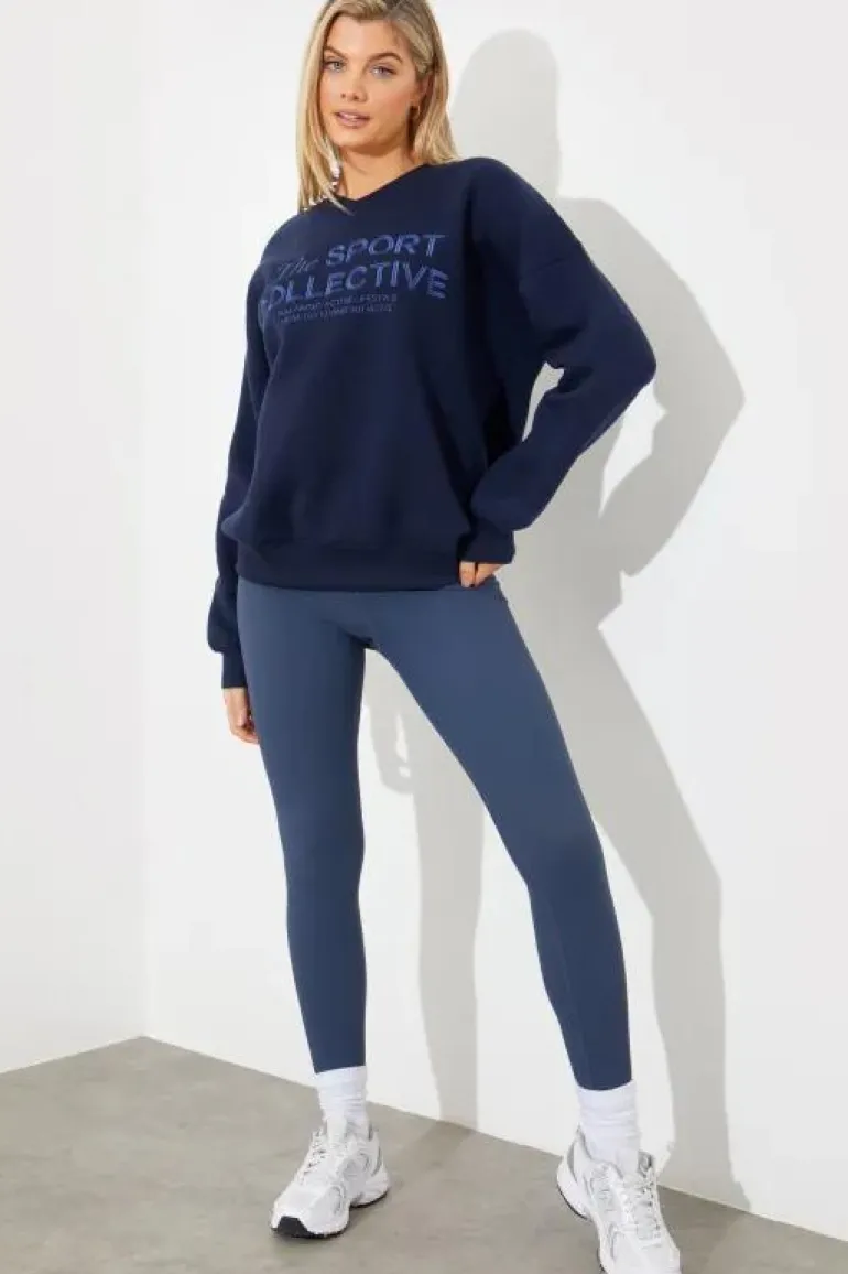 V-Neck Embroidered Sport Collective Jersey Sweater