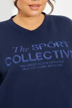 V-Neck Embroidered Sport Collective Jersey Sweater