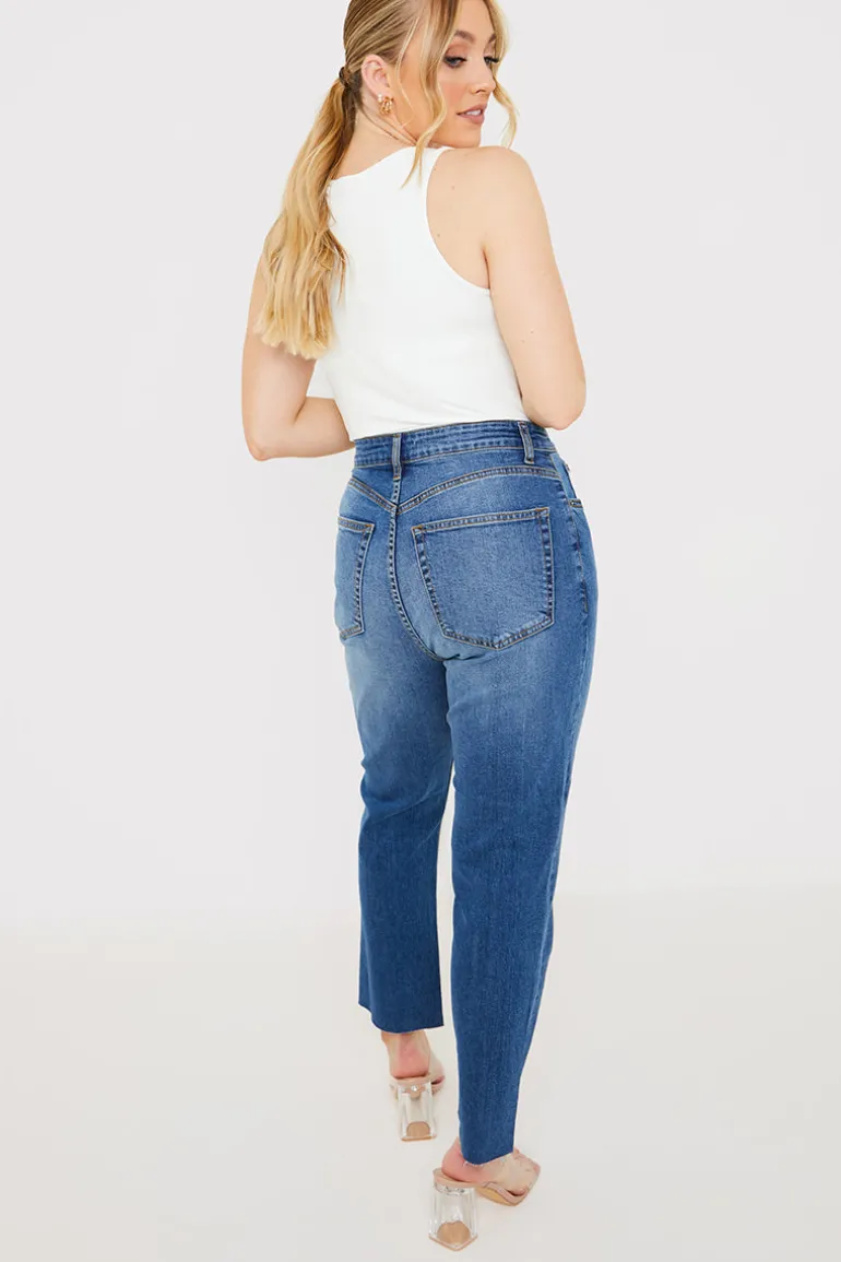 WASH STRETCH STRAIGHT JEANS