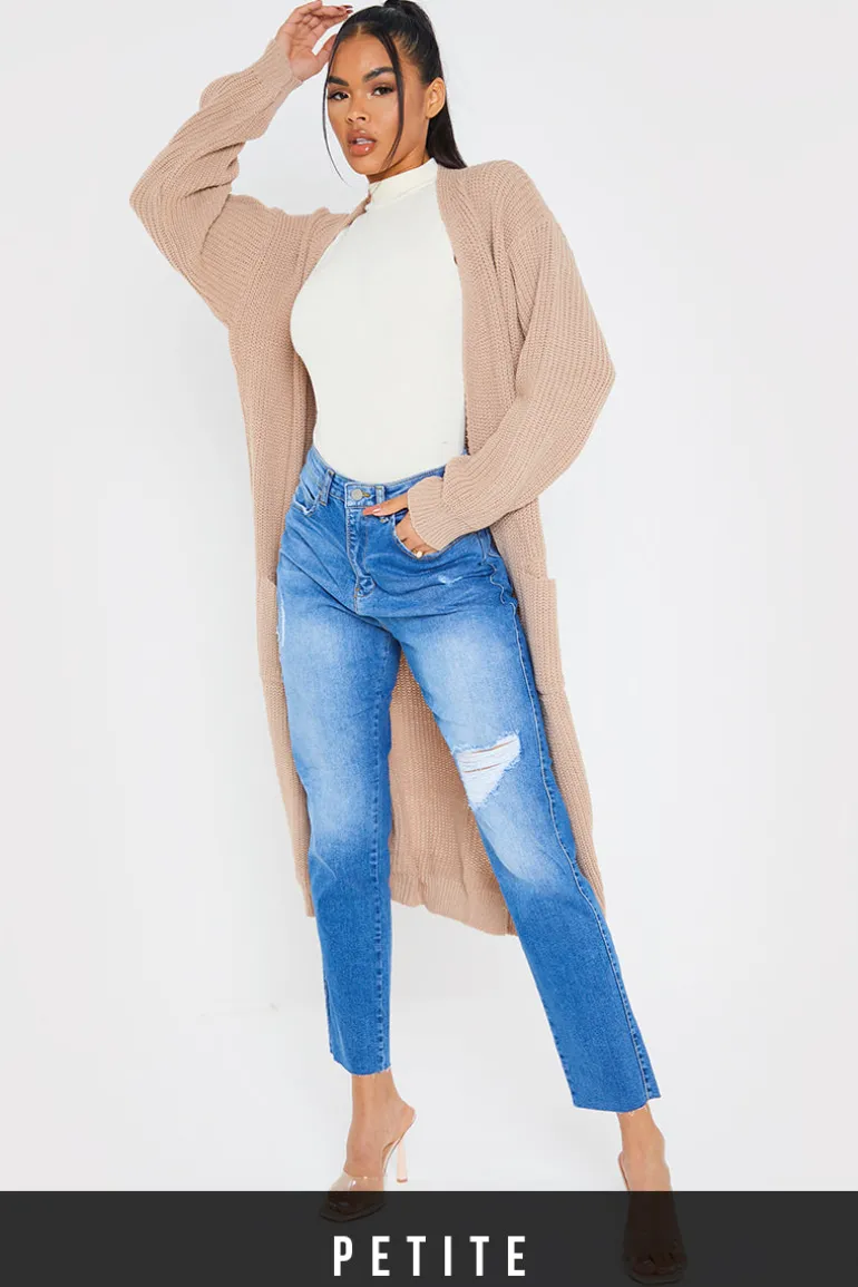 Washed Ripped High Waisted Stretch Mom Jeans