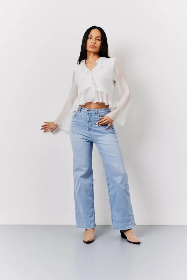 White Chiffon Frill Blouse