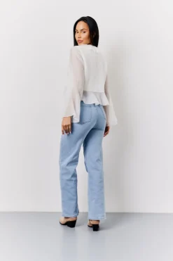 White Chiffon Frill Blouse
