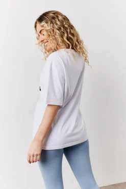 White Fits Pilates Graphic Oversized T-Shirt