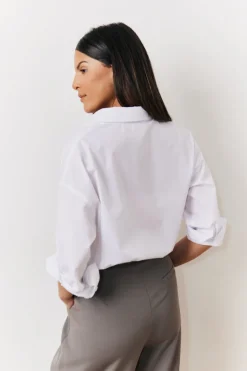 White Oversized Poplin Shirt