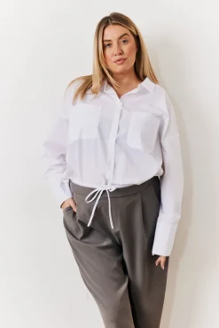 White Oversized Poplin Shirt