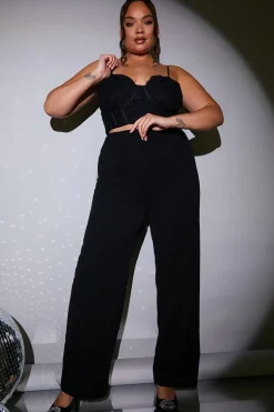 Wide Leg Seam Front Tailored Trouser