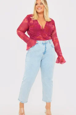 Wrap Front Flared Cuff Bodysuit