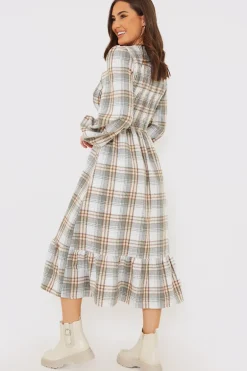 Wrap Front Midi Dress