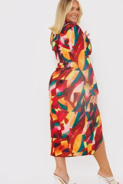Wrap Front Midi Skirt