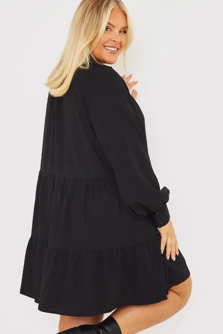 Wrap Front Smock Dress