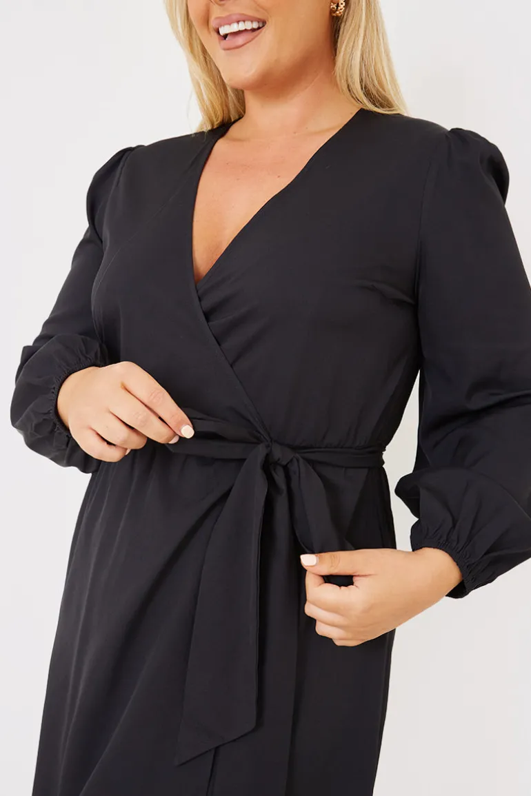 Wrap Waist Midi Dress